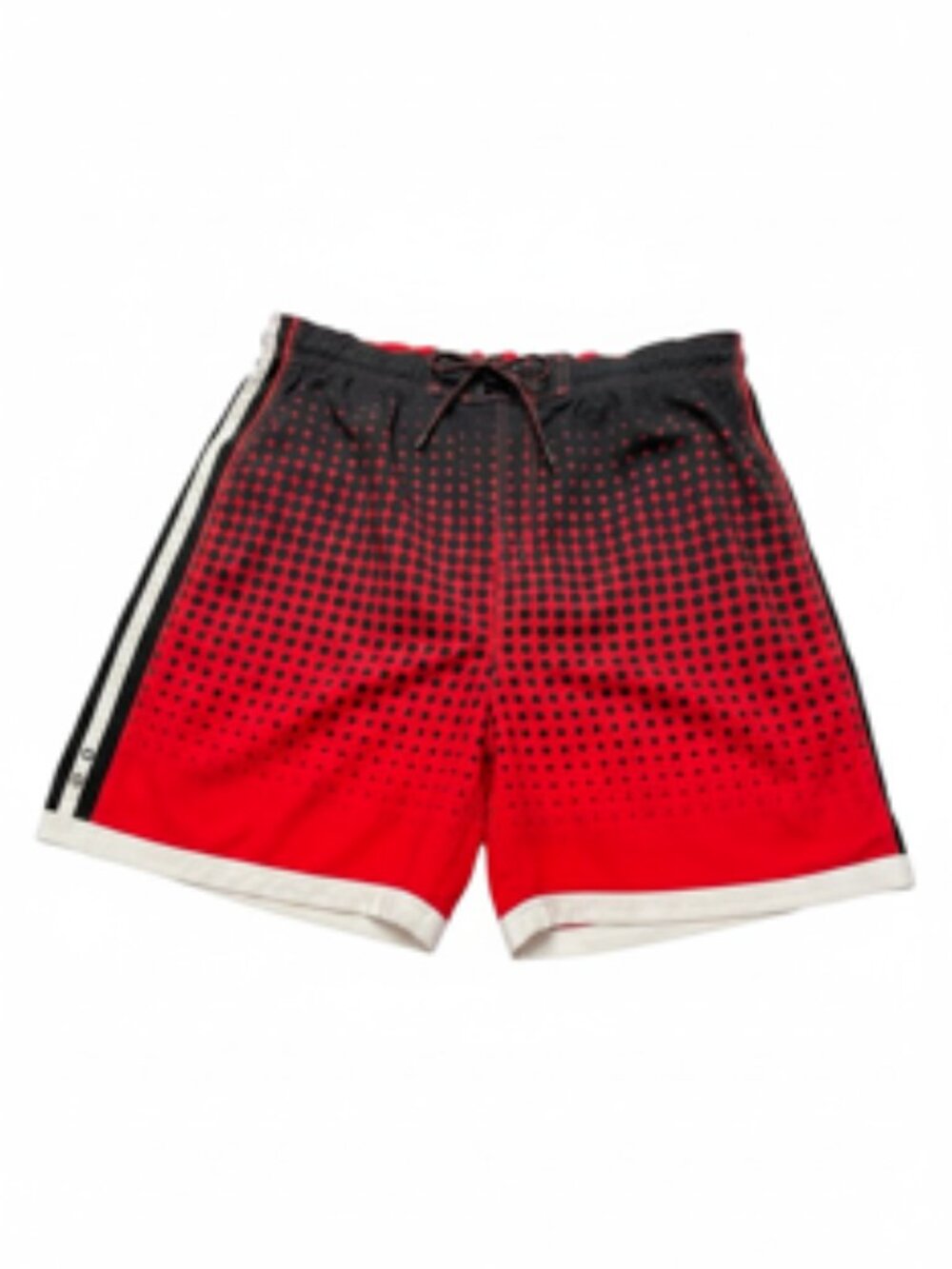No Boudaries Men's Swim Trunks/Shorts, Red & Black, White Accents, Size XL
